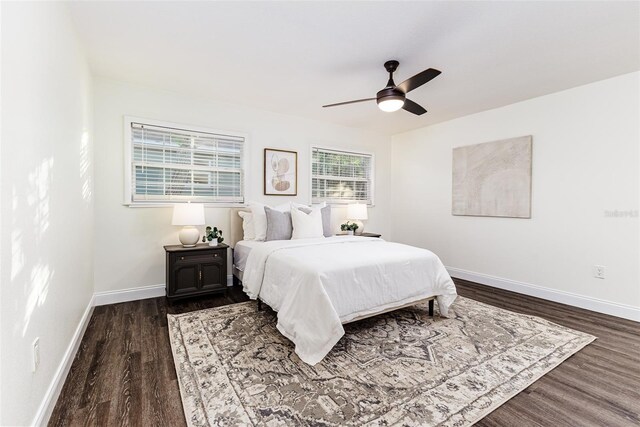 4618 Crestview Ln, Lakeland, FL 33813 - bedroom featuring dark wood-type flooring and ceiling fan