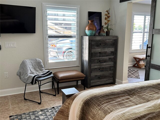 view of tiled bedroom