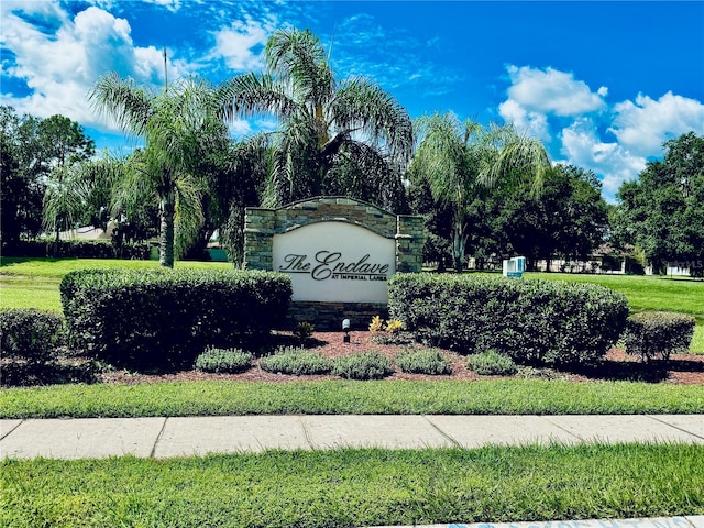 view of community sign