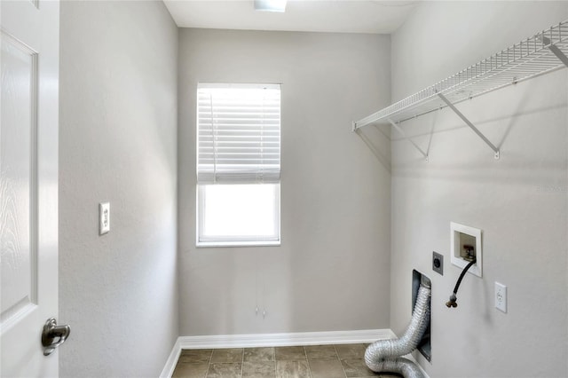 clothes washing area featuring hookup for a washing machine and electric dryer hookup