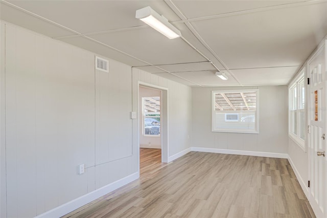 empty room featuring light hardwood / wood-style floors