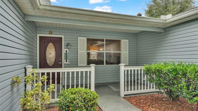 property entrance with a porch