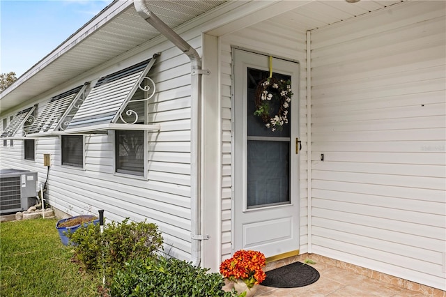 property entrance with cooling unit