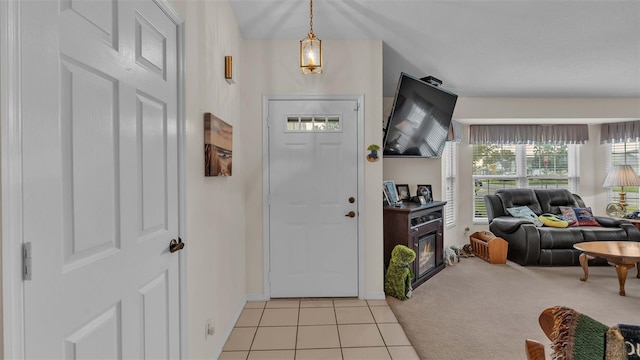 view of tiled entrance foyer