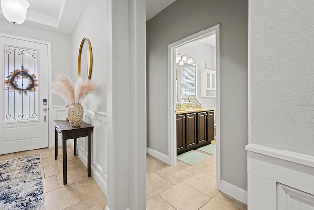 view of tiled entrance foyer