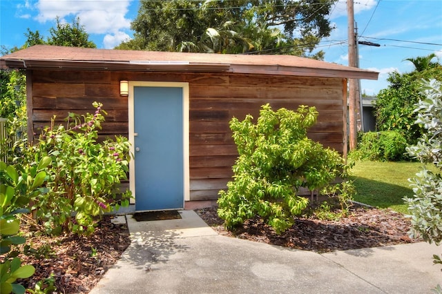 view of shed