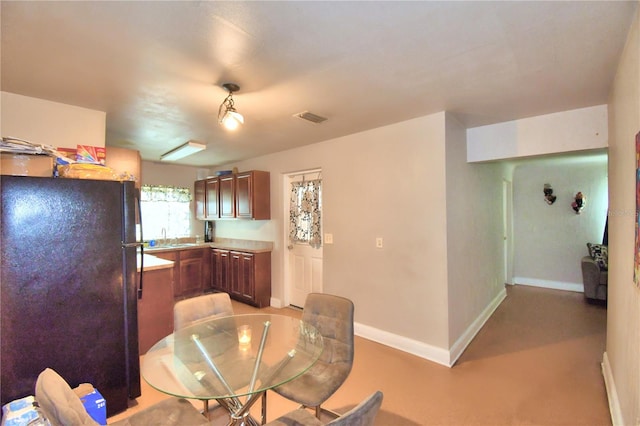 dining area with sink