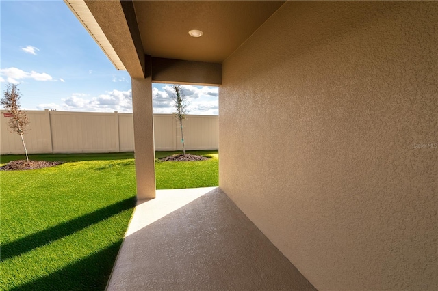 view of yard with fence