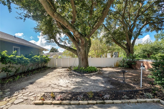 view of yard featuring a hot tub