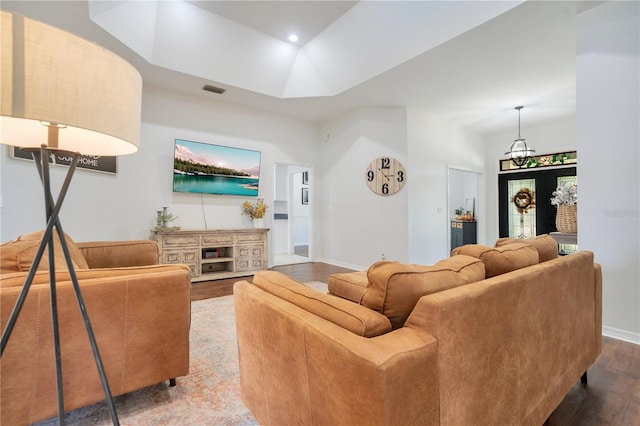 living room featuring hardwood / wood-style flooring