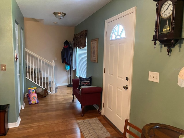 foyer with hardwood / wood-style floors