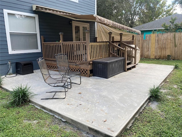 view of patio / terrace featuring french doors