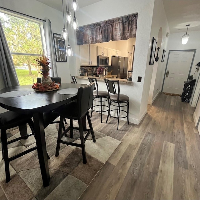 dining room featuring hardwood / wood-style flooring