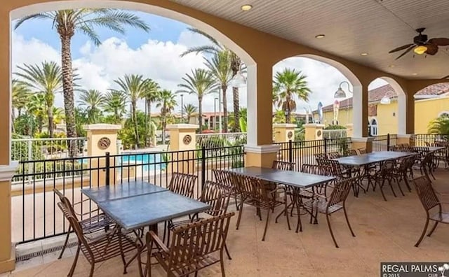 view of patio with ceiling fan