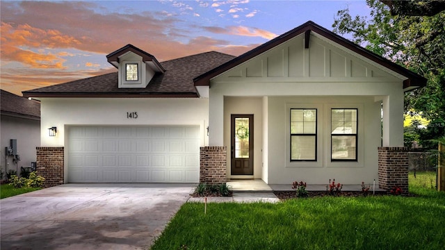 view of front of home with a garage