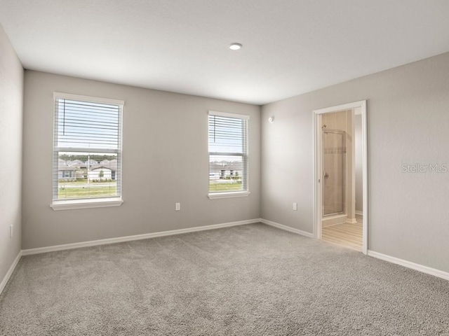 carpeted spare room featuring plenty of natural light