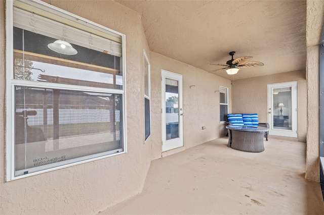 view of patio with ceiling fan