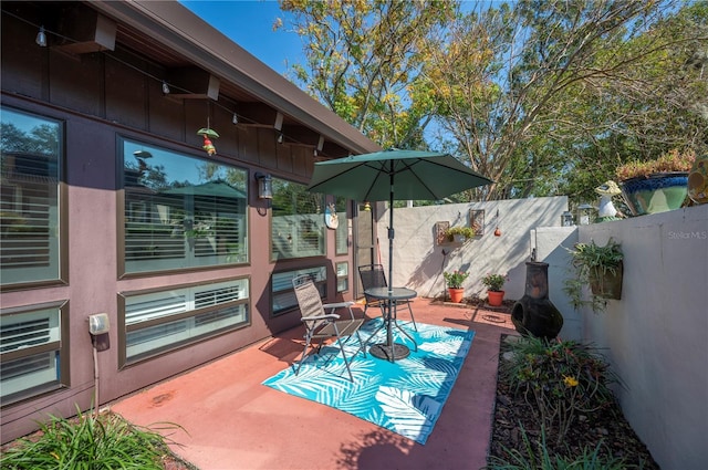 view of patio with a fenced backyard