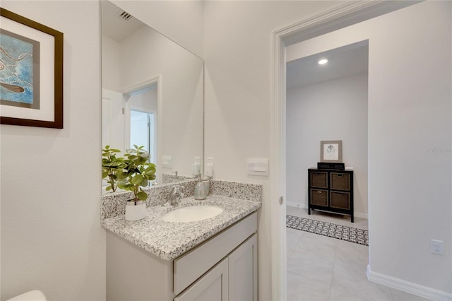 bathroom featuring vanity and tile patterned floors