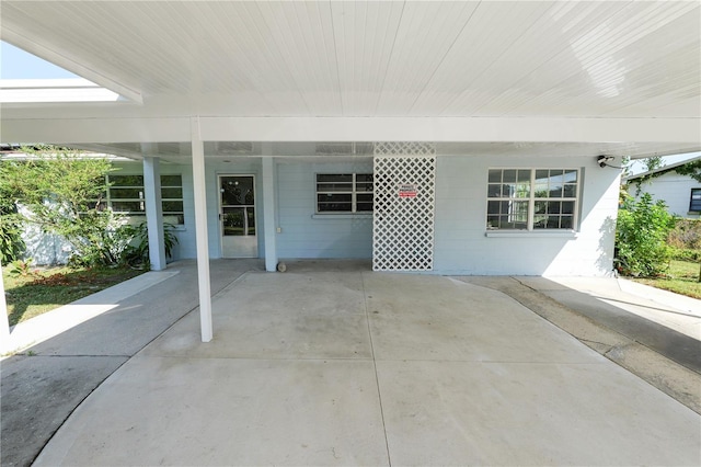 view of patio with a carport