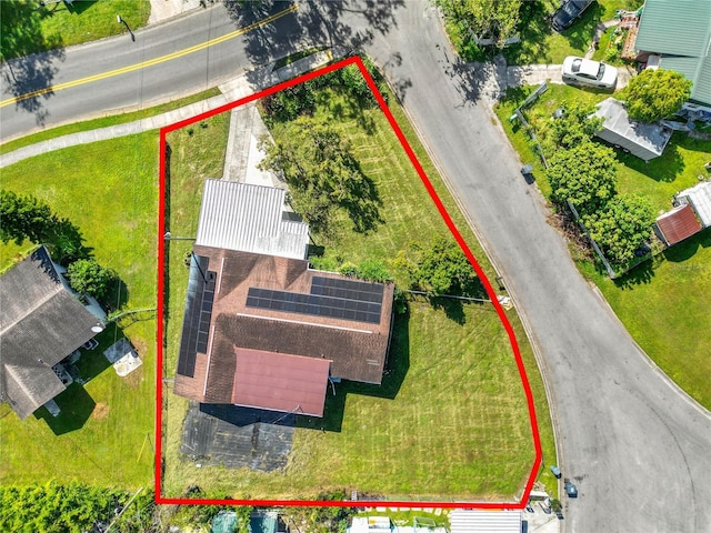 1220 Woodland Ave, Lakeland, FL 33801 - aerial view of property and surrounding area featuring property boundaries highlighted