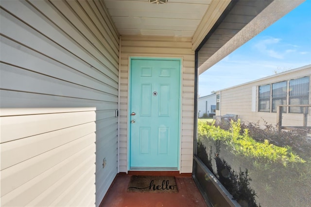 view of exterior entry