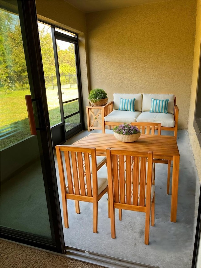 view of sunroom