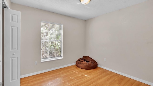 miscellaneous room featuring a textured ceiling and wood-type flooring