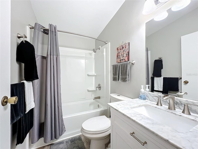 full bathroom featuring vanity, toilet, and shower / bath combo