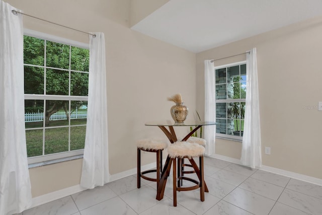 view of dining area