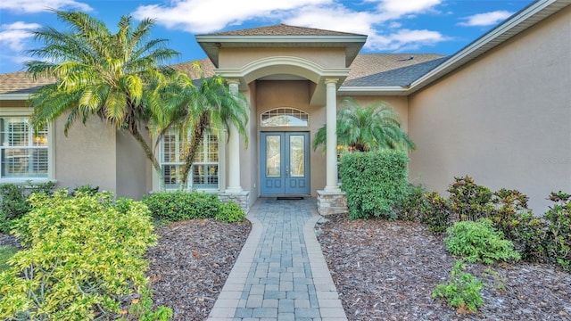 view of exterior entry with french doors