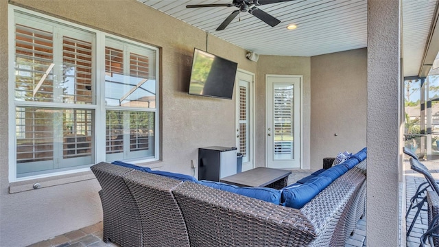 view of patio with ceiling fan