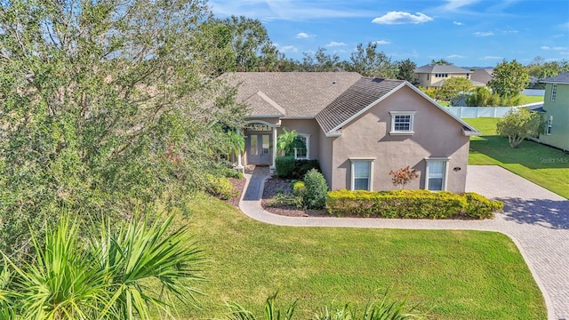 view of front of house with a front yard