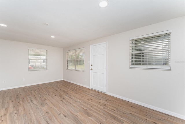 empty room featuring light hardwood / wood-style flooring