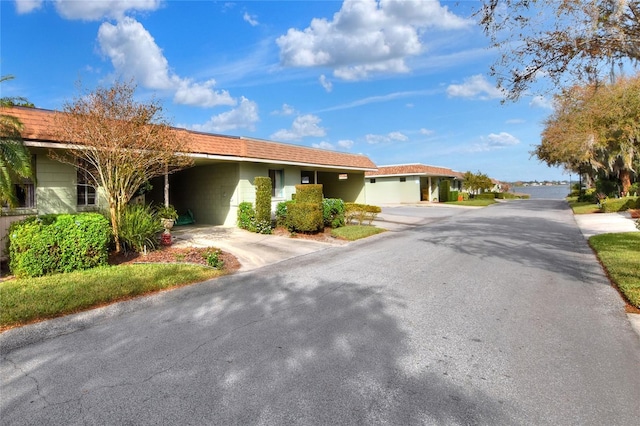 ranch-style home featuring driveway and a carport