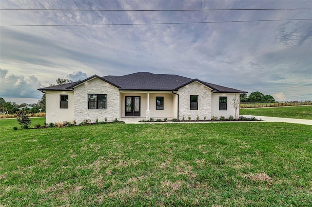 view of front of house with a front yard