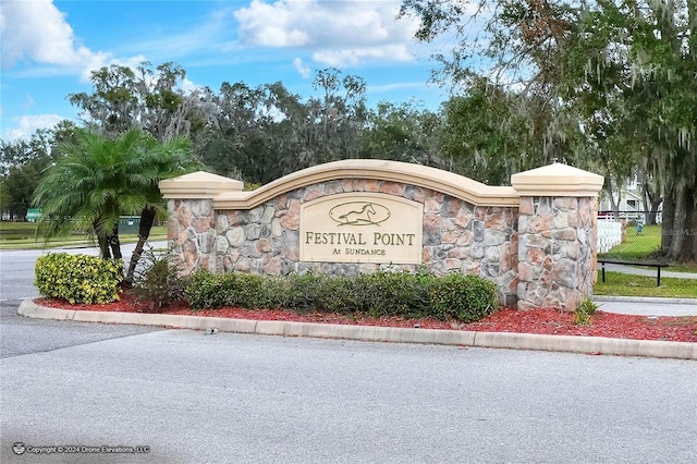 view of community sign