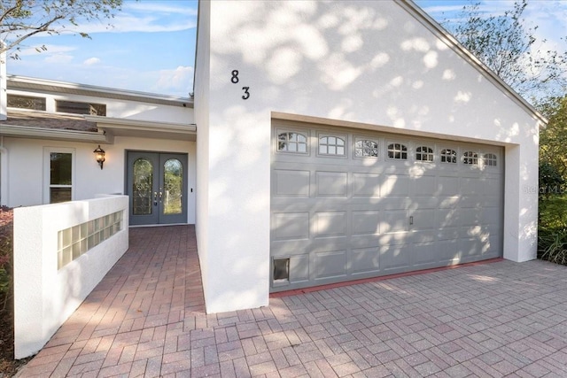 garage with french doors