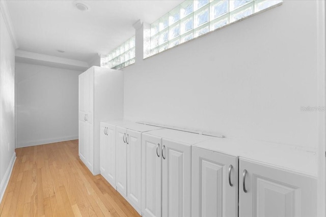 hall featuring light hardwood / wood-style flooring