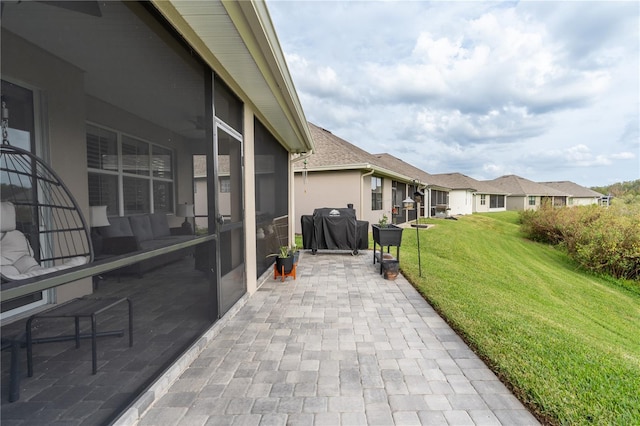 7929 Lake James Blvd, Lakeland, FL 33810 - view of patio / terrace with area for grilling and a residential view