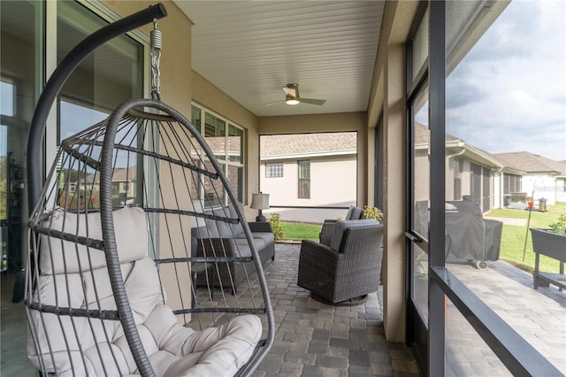7929 Lake James Blvd, Lakeland, FL 33810 - sunroom with ceiling fan, healthy amount of natural light, and an outdoor hangout area