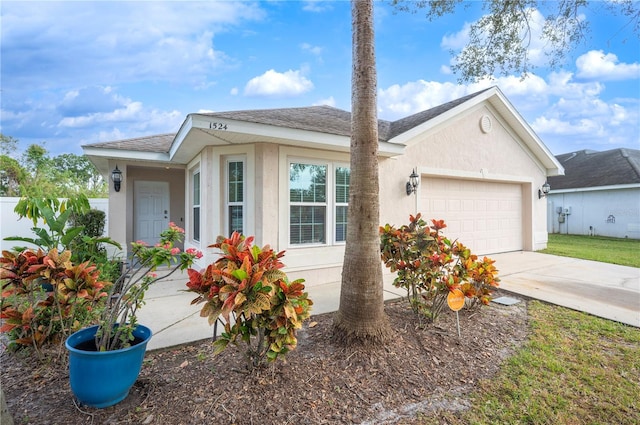 view of front of house with a garage