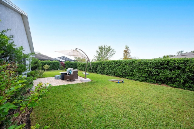 view of yard with a patio