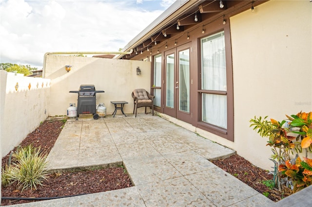 view of patio featuring grilling area