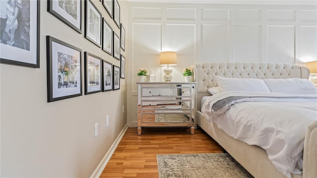 bedroom featuring light wood-type flooring