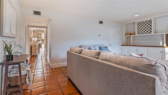 view of tiled living room