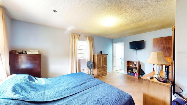 bedroom with a textured ceiling