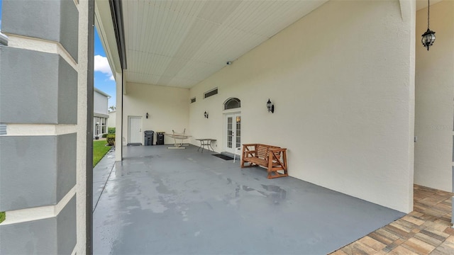 view of patio / terrace featuring french doors