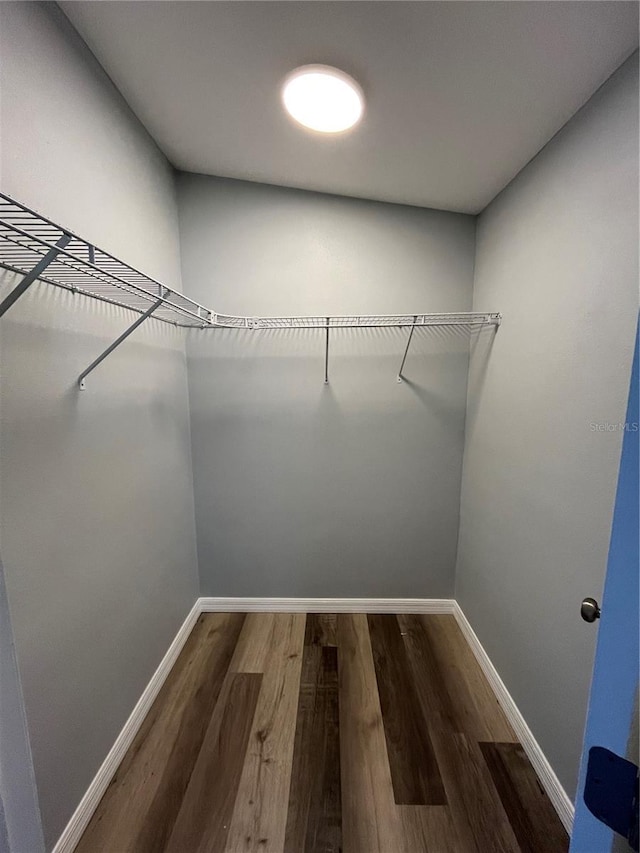 walk in closet featuring hardwood / wood-style floors