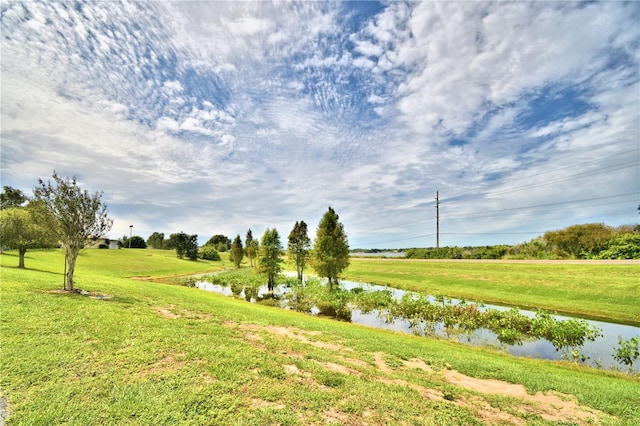 exterior space with a water view